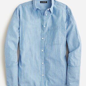 Garçon cotton-blend voile shirt and Pull-on short in tidewater stripe